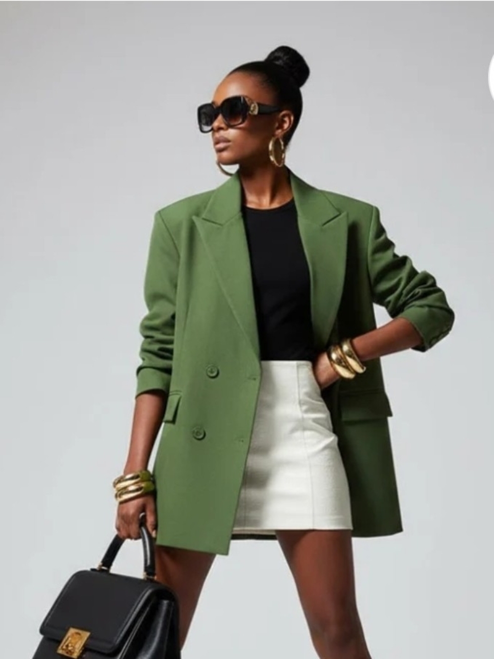 Women's Modernist Blazer Eco Jacket|BUMBO New Collection BYMANYC Olive Green | M